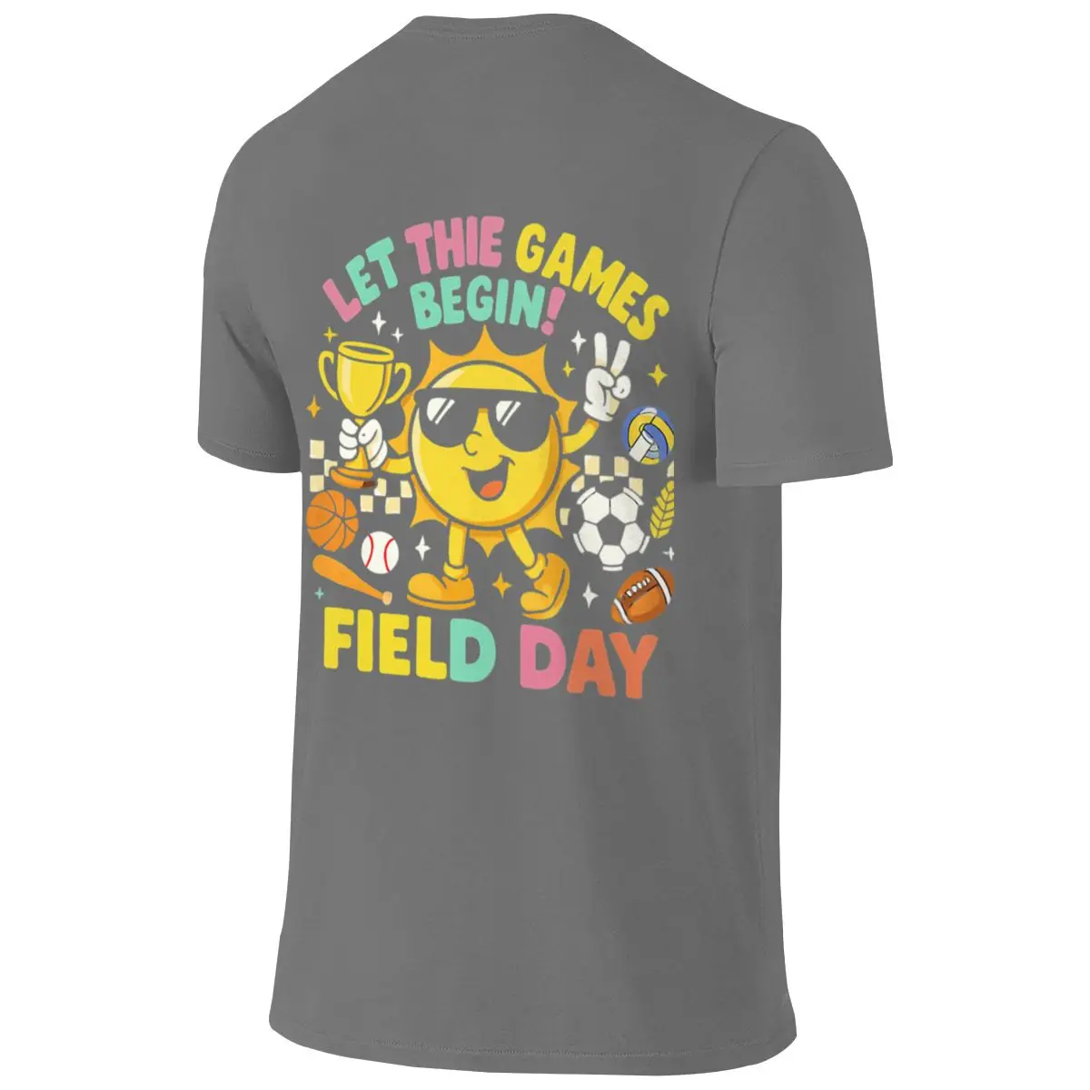 Let The Games Begin Field Day Sweat-Absorbing Reversible T-shirt Fresh And Versatile Korean Atmosphere Tee