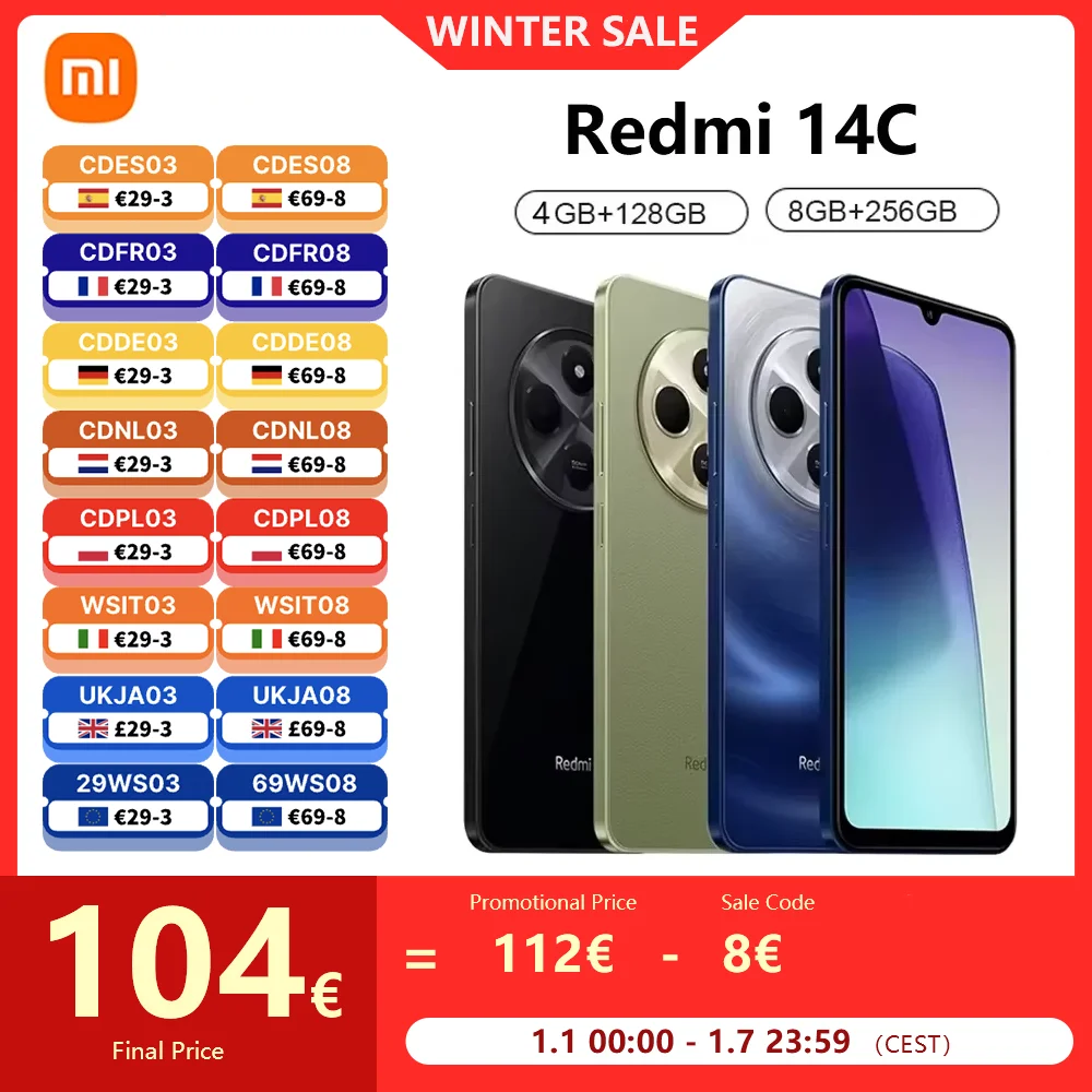 Global Version Xiaomi Redmi 14C Smartphone NFC MTK Helio G81-Ultra 6.88