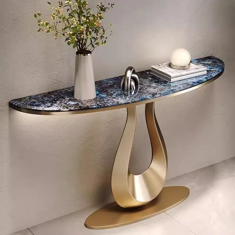 HYS Light Luxury Xuanguantai Villa Living Room Entrance Corridor Aisle Against the Wall Creative Art End View Table Others
