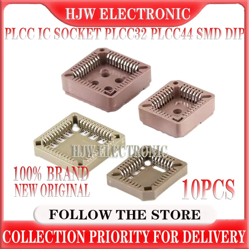 10PCS PLCC IC socket PLCC32 PLCC44 SMD DIP 32/44 Pin PLCC Socket adapter