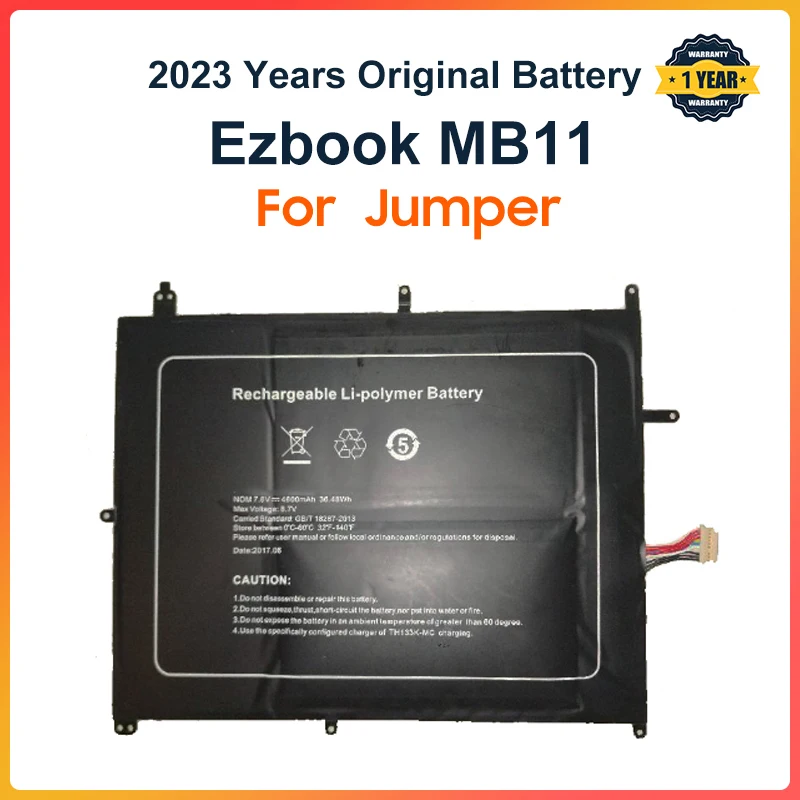 New 5000mAh Jumper EZbook 3 Plus MB11 NoteBook Tablet PC Ultraportabil Laptop Battery 38Wh 7.6V With 9-Wire Plug