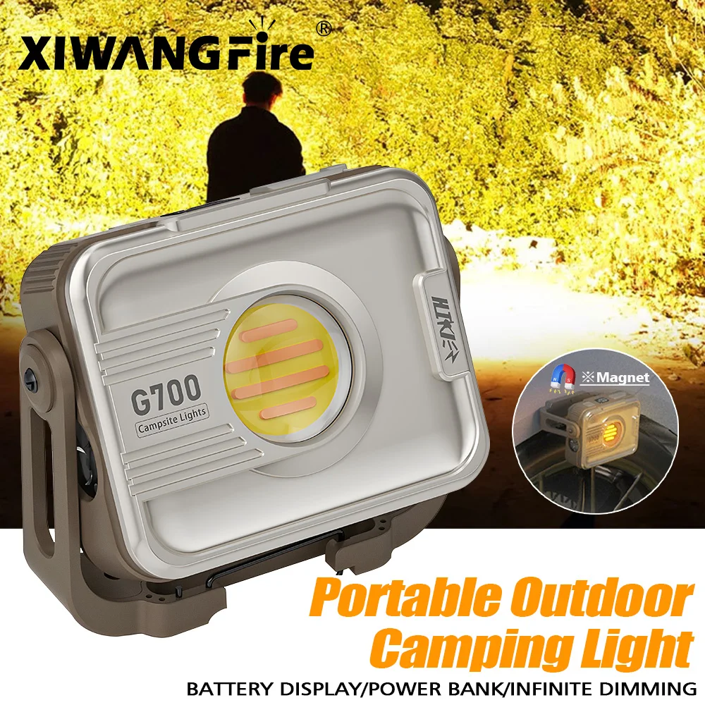 Multifunctional LED Camping Lamp 6000mAh Handheld Work Light Infinite Dimming Outdoor Portable Rechargeable Camping Tent Lantern