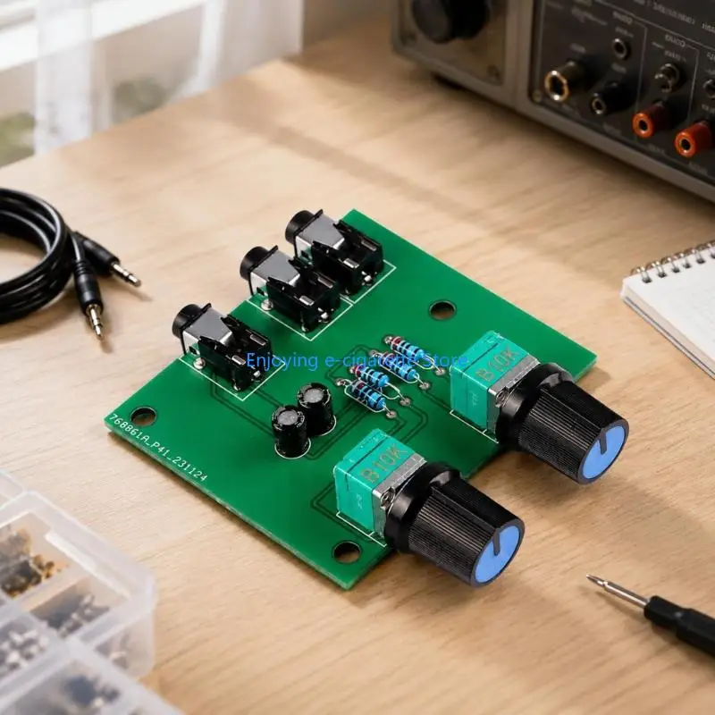 Passive Source Blending Board mit 3,5 mm Löchern, Audios Mixer Board Combiner Modul für zwei Tonsignale und einen Ausgang in – Detail 9