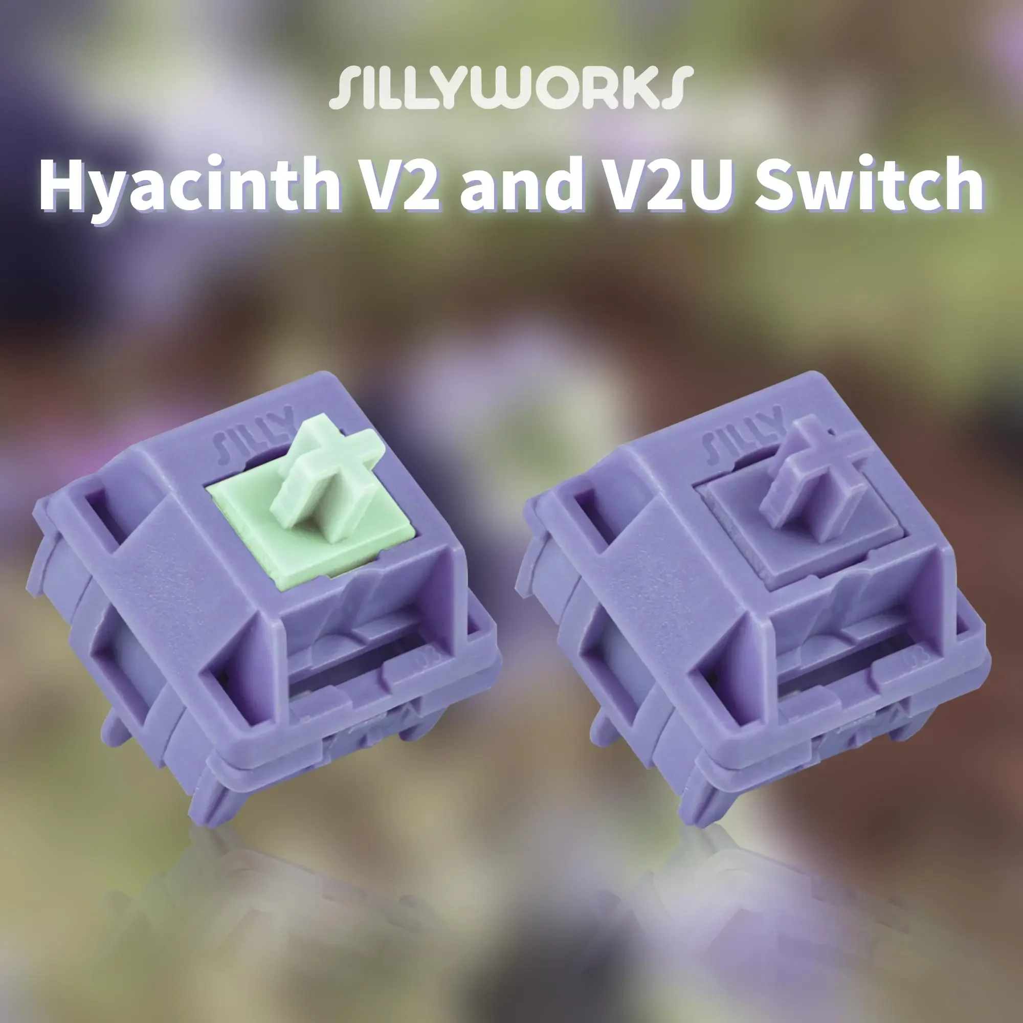 Sillyworks Hyacinth V2 Switch Hyacinth V2U Switch Linear 45g MX Switch for Mechanical Keyboard Factory Lubed 5pin PC POM Nylon