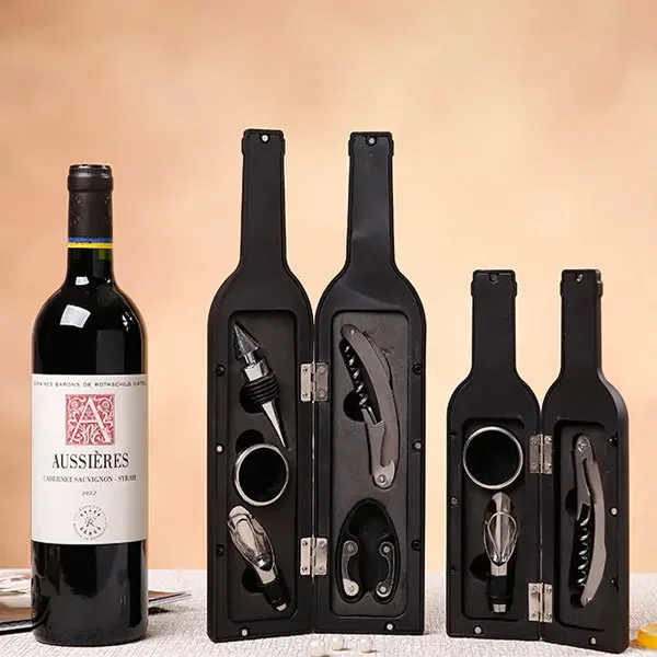 

5Pcs Wine Bottle Opener Wine Bottle Shape Opener Pourer Corkscrew Foil Cutter Tools Set