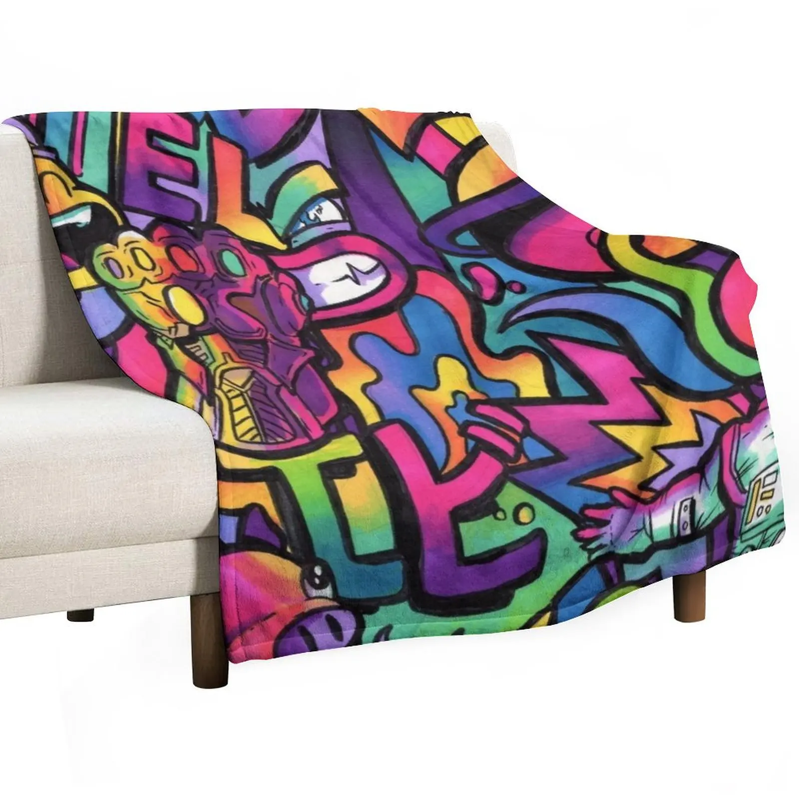 

C H A M E L E O N // Copic Marker Doodle Throw Blanket For Sofa Thin Decorative Sofas Hairy Bed Blankets