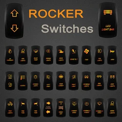 12V 24V Amber Rocker Switch Momentary/Latching Marine Grade Toggle Switch Led Light Bar For Car Boat Carling Arb 4X4 Narva