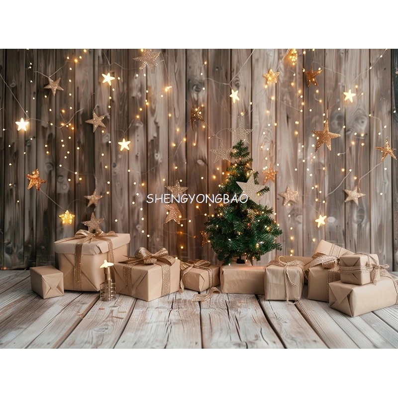 SHENGYONGBAO Christmas Day Decoration Living Room Photography Backdrops New Year Holiday Fireplace Indoor Party Background JS-06