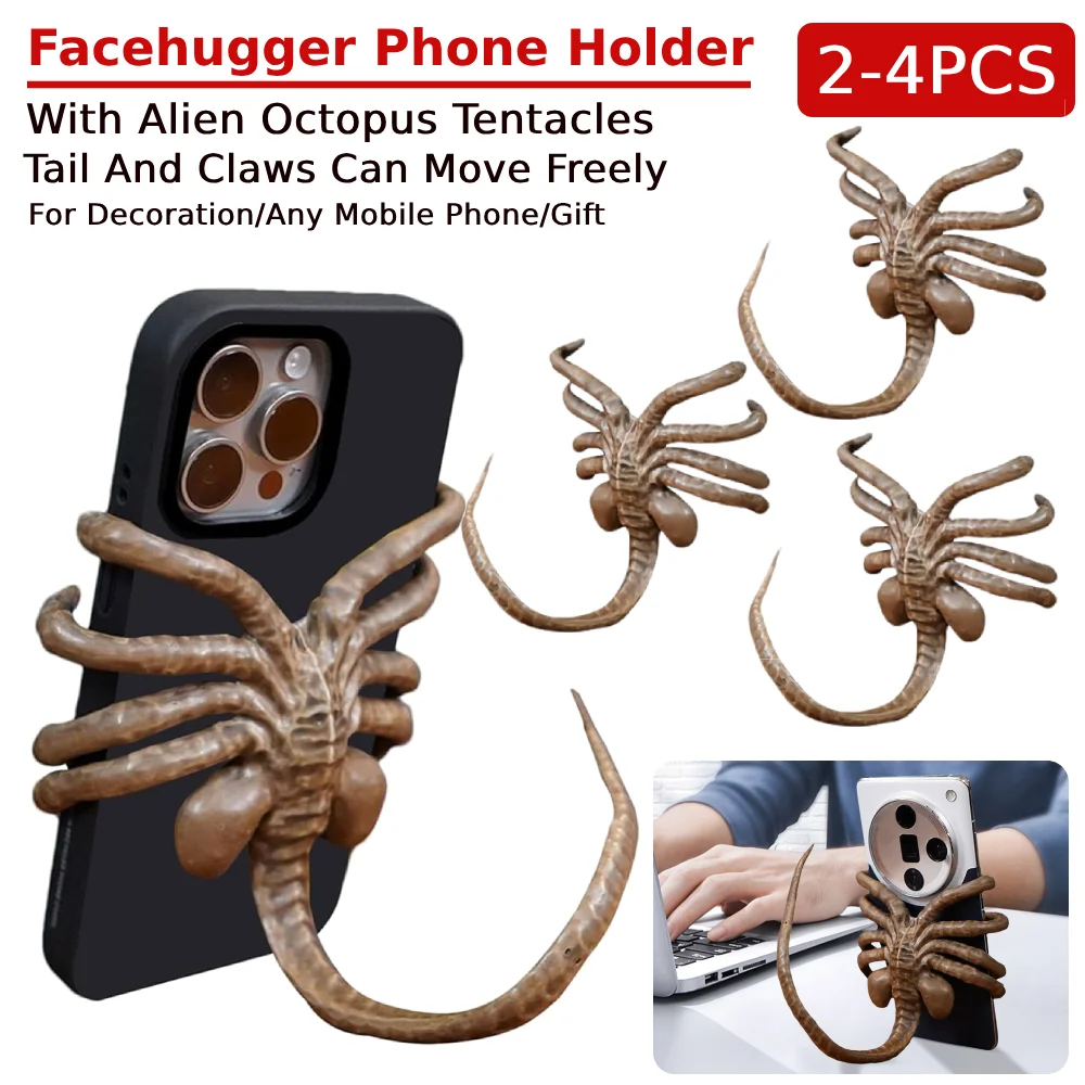 

Alien Phone Holder Unique Horrible Phone Holder Flexible Claw Thriller Movie Facehugger Phone Holder Atmosphere Decoration Props