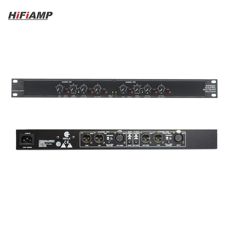 Divisor de Frequência Eletrônico Profissional 223XL/223XS para Performance de Palco, Crossover Estéreo de 2 Canais/Mono de 3 Canais