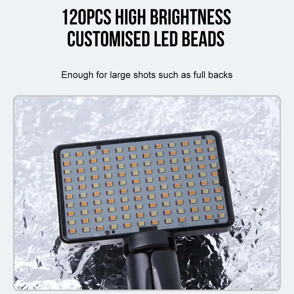 Professional Tattoo Fill Light with 120 LED Beads Reduce Reflected Light of Tattoos 52mm CPL Lens Filter Compatible Any Phone