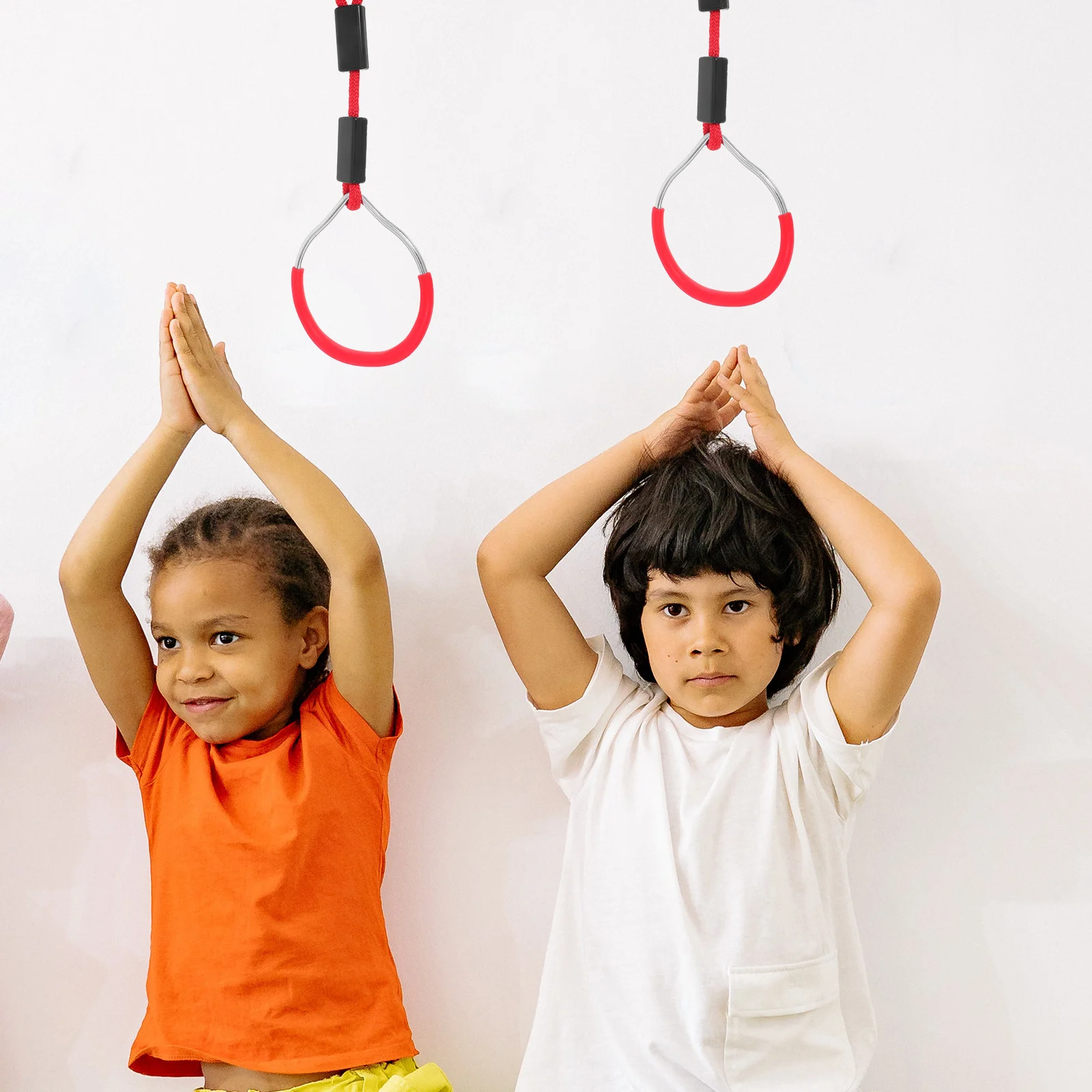 2 قطعة حلقات أرجوحة ملونة عالية القوة معدات صالة الألعاب الرياضية بسعة 120 كجم حلقة ملعب مجانية للخارجية #2