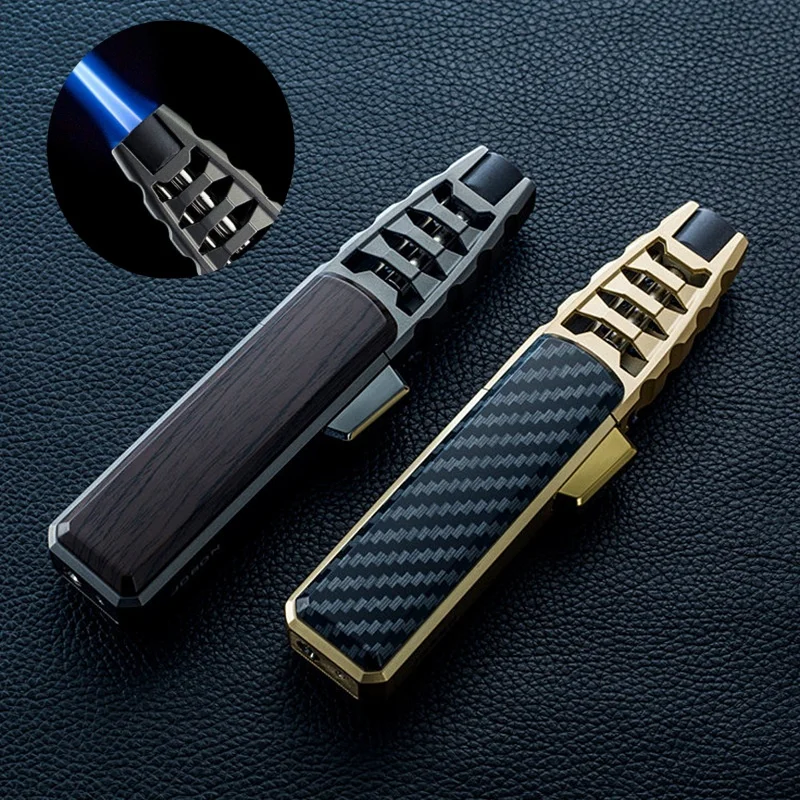 

Metal Outdoor Windproof Inflatable Lighter Turbo Torch Blue Powerful Igniter Kitchen Barbecue Baking Camping Tools
