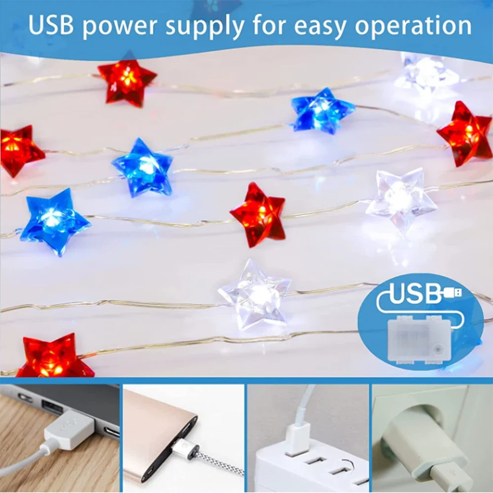 Декоративная гирлянда с флагом США