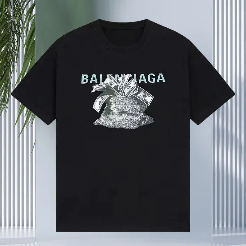 

Cotton Fashion Trendy Full Tape Explosion Printed T-shirt Cotton Loose Men's Casual Women's Versatile Short Sleeve T-shirt