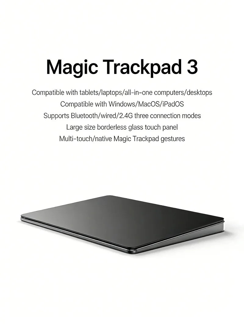 Multi-Touch Control Panel Bluetooth Wired 2.4G Tri-Mode Wireless Touchpad Analog Mouse Mini Keyboard Combo