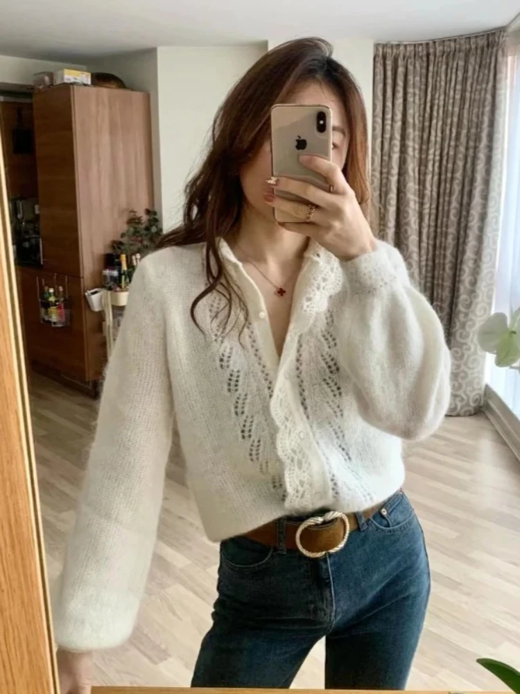 

Tsiisd Casual Round Neck Cardigan Coat For Women Solid Long Sleeves Commuting Fashion Patchwork Elegant Sweater Female Cardigan