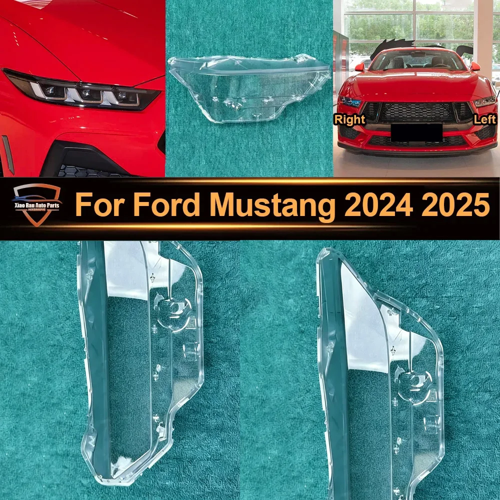 

For Ford Mustang 2024 2025 Headlamp Transparent Cover Lamp Shade Headlight Shell Lens Plexiglass Replace Original Lampshade