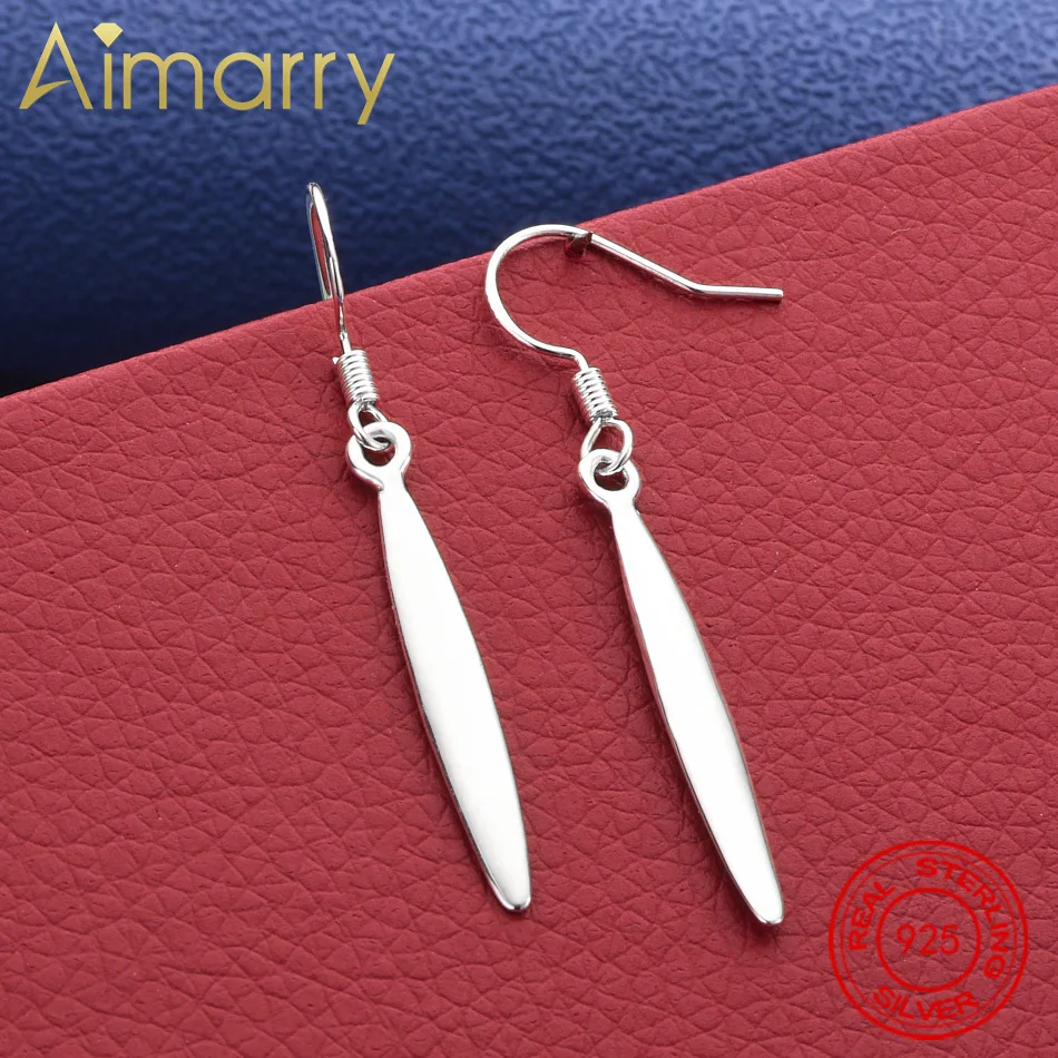 

Fine 925 Sterling Silver Long Earrings For Women Lady Christmas Gifts Fashion Street All-Match Jewelry Girl Wedding Party
