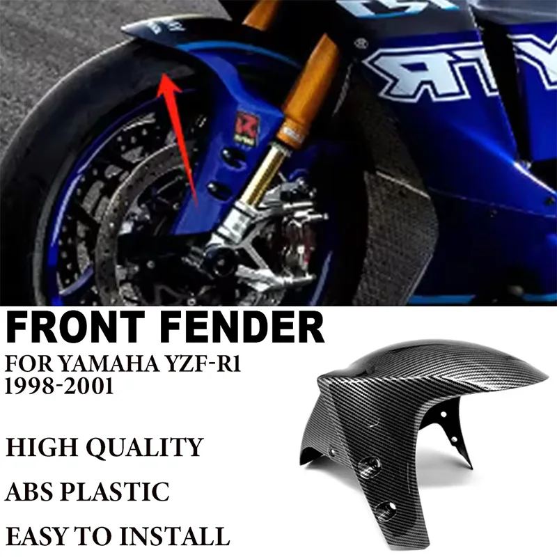 

Suitable for Yamaha YZF-R1 YZF-R1 YZFR1 1998-2001 high-quality ABS Motorcycle front fender mudguard splash guard wheel cover
