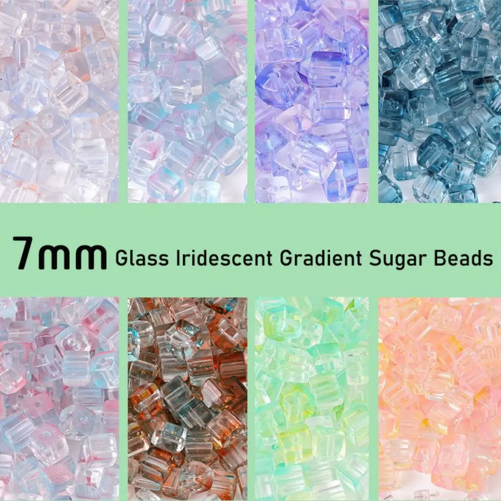 

Glass DIY Beads with Sugar Cubes Transparent Colored Making Bracelet Jewelry Accessories Octagon Design 7mm