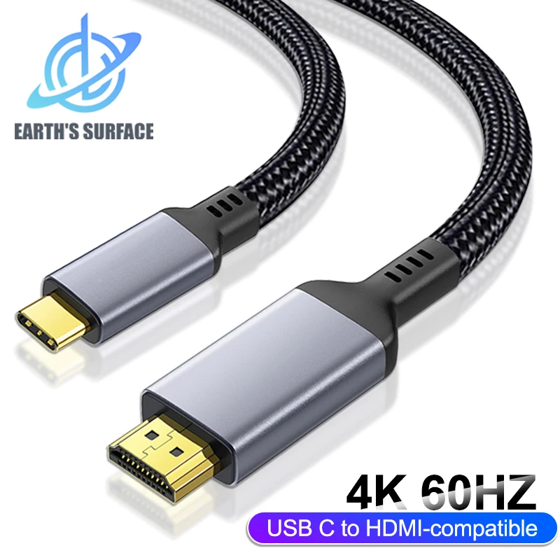 Adaptador de Cable Compatible con USB C a HDMI, 4K, 60Hz, tipo C a HDTV 2,0, Cables Thunderbolt 3/4 para TV, iPhone 15, MacBook, Huawei Mate30