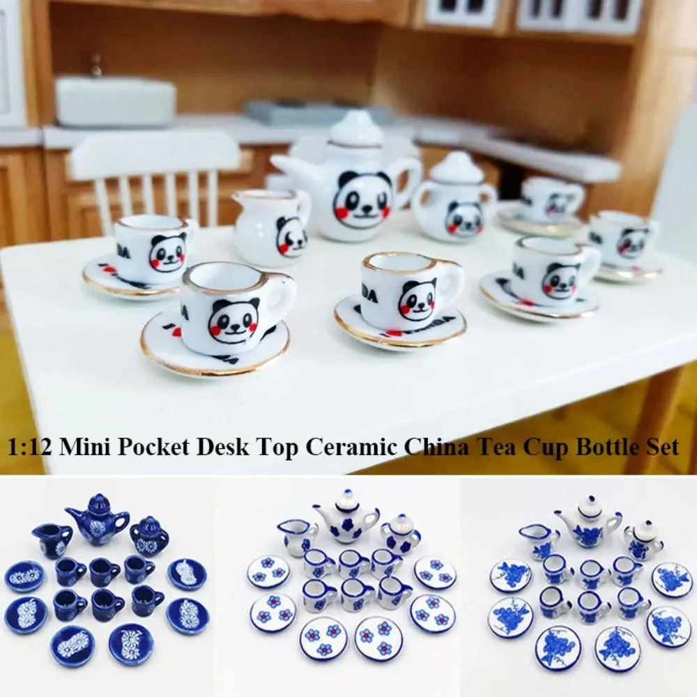 Mini Doll House Accessories Ceramic 10 Styles Pocket Tea Set Dollhouse Bottle Set