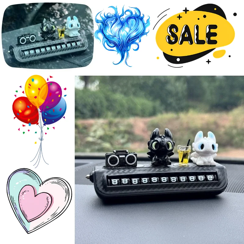 Dragon Taming Master Anime Move License Plate Car Temporary Parking Number Plate Car Hidden Parking Plate Car Ornament