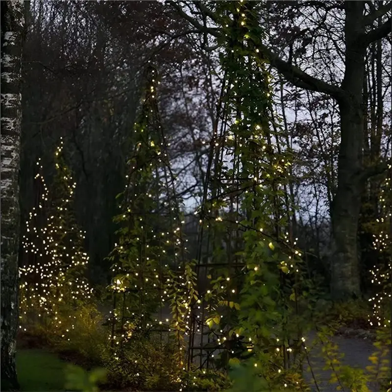B23B Solar Powered 2 Pcs Mini Teeny Tiny Lights,Starry String Light For Garden Fairy,Tree Railing,Arbor Fence,32 Feet Warm White