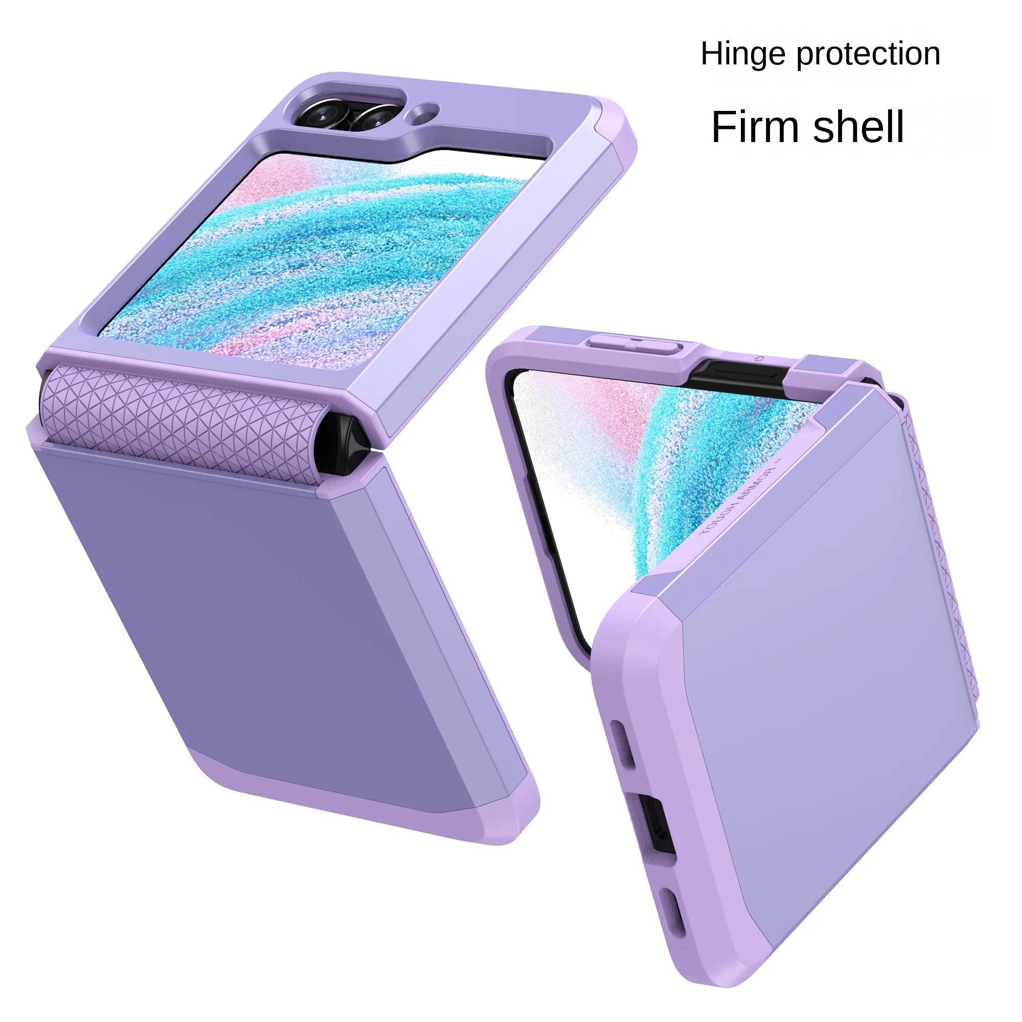 Funda de teléfono integrada con bisagra de armadura galvanizada para Samsung Galaxy Z Flip 3 4 5 6 Flip5 Flip4 ZFlip6, funda protectora dura