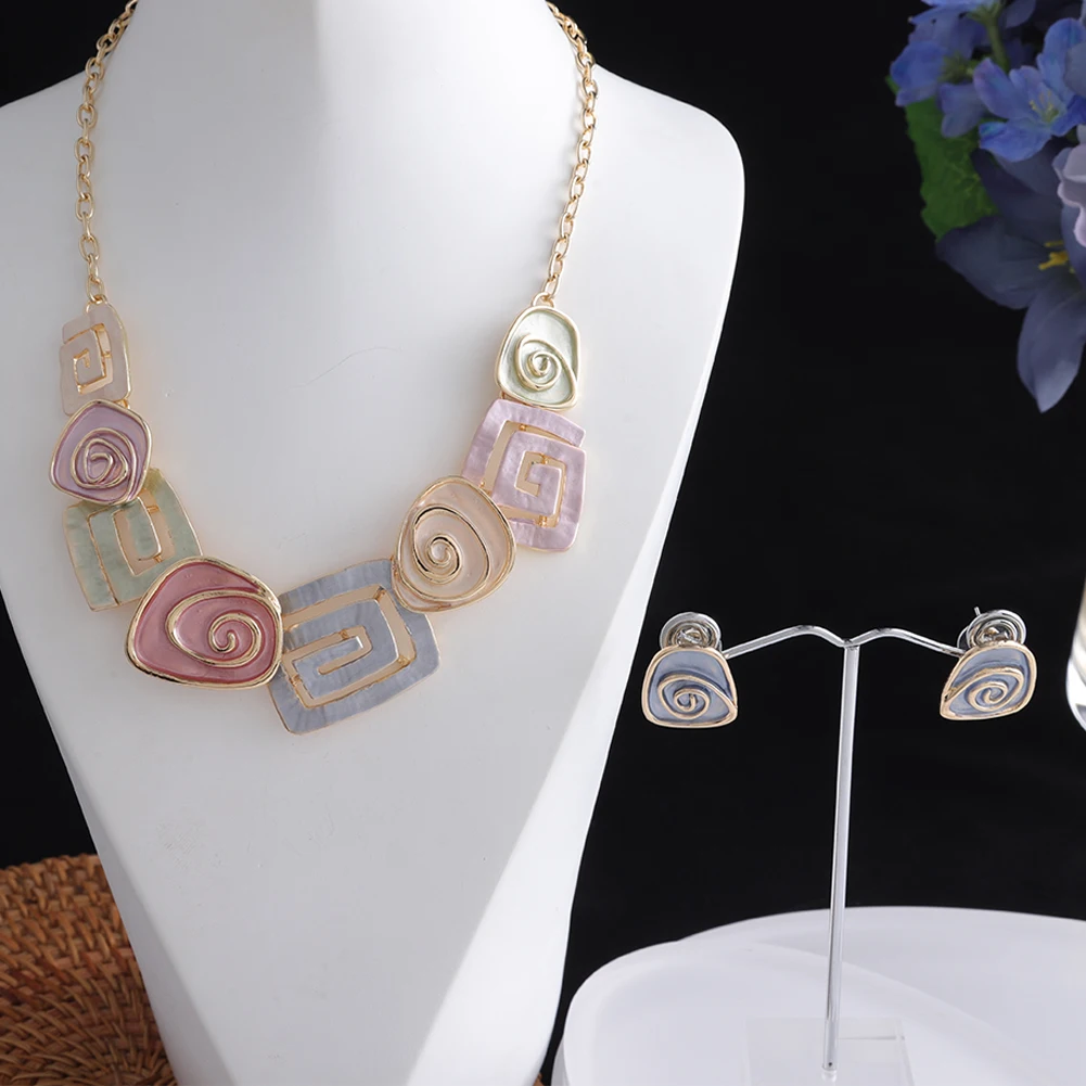 Necklace Beauty Jewelry Women Fashion Colorful Enamel Collar Girl Chain Kirsite Accessories Neck Necklaces for Women 2023 Luxury