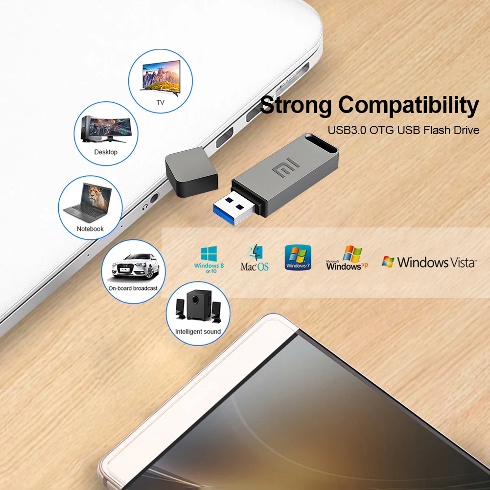 Original Xiaomi Pen Drive 2 TB USB 3.0 Flash Metal Drive 1TB Large Capacity High Speed Transmission Storage Waterproof Storage