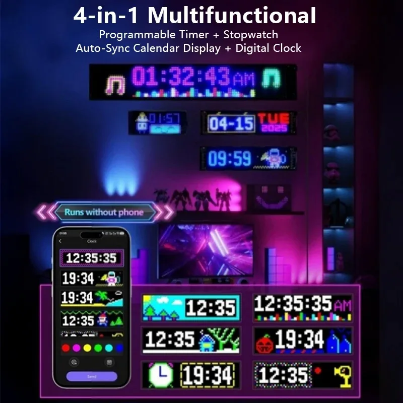 Devil Eyes Licht für Autos Windschutzscheibe 23,23"x4,72" Programmierbare LED-Schilder APP-Fernbedienung LED-Matrix Flexibler weicher Bildschirm