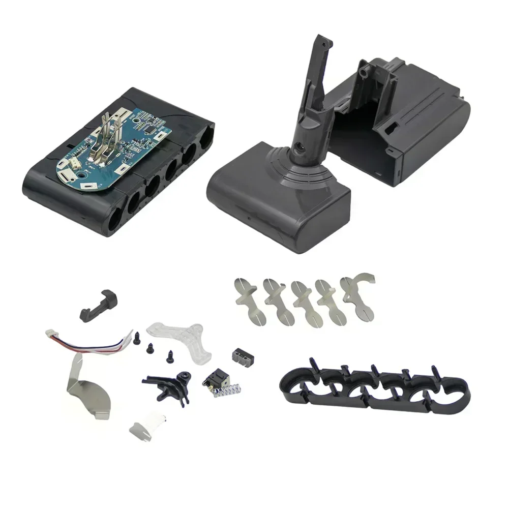 DIY 회로 기판 PCB 배터리 플라스틱 케이스, 다이슨 V8 진공 청소기 교체 호환, 6*21700 배터리 셀
