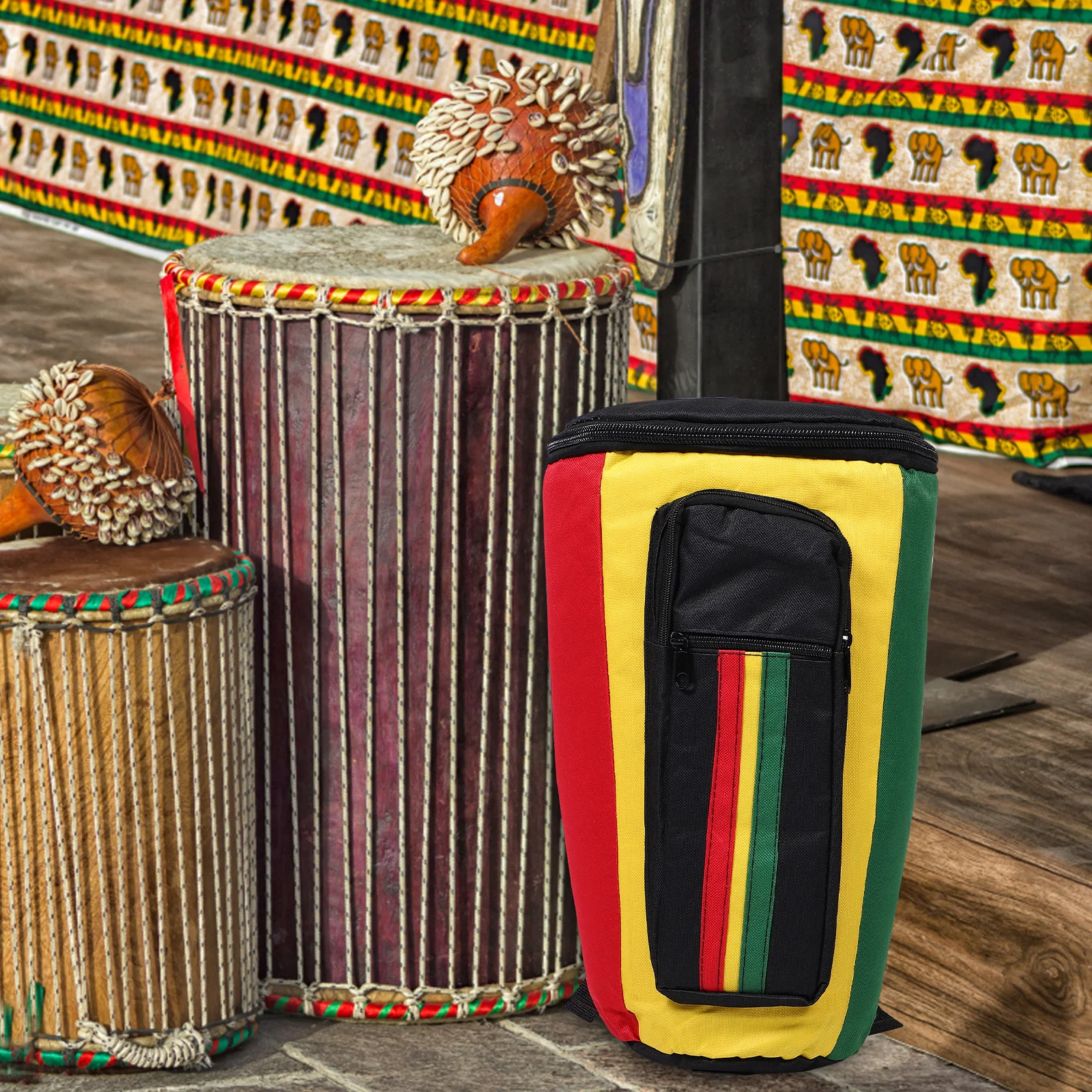 

Tambourine Bag African Drum Carry Case Djembe Transport Water Proof Shoulder Oxford Cloth Carrying Protector