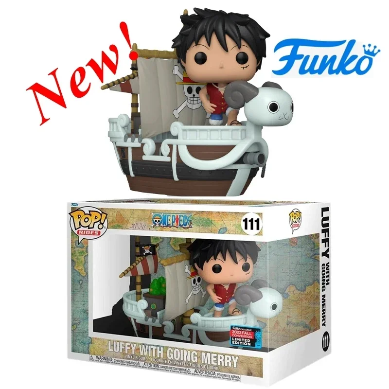 Recién llegado Funko POP ONE PIECE Series Luffy y Going Merry # 111 Personaje de anime Modelo Muñeco de acción Juguete Regalo para niños