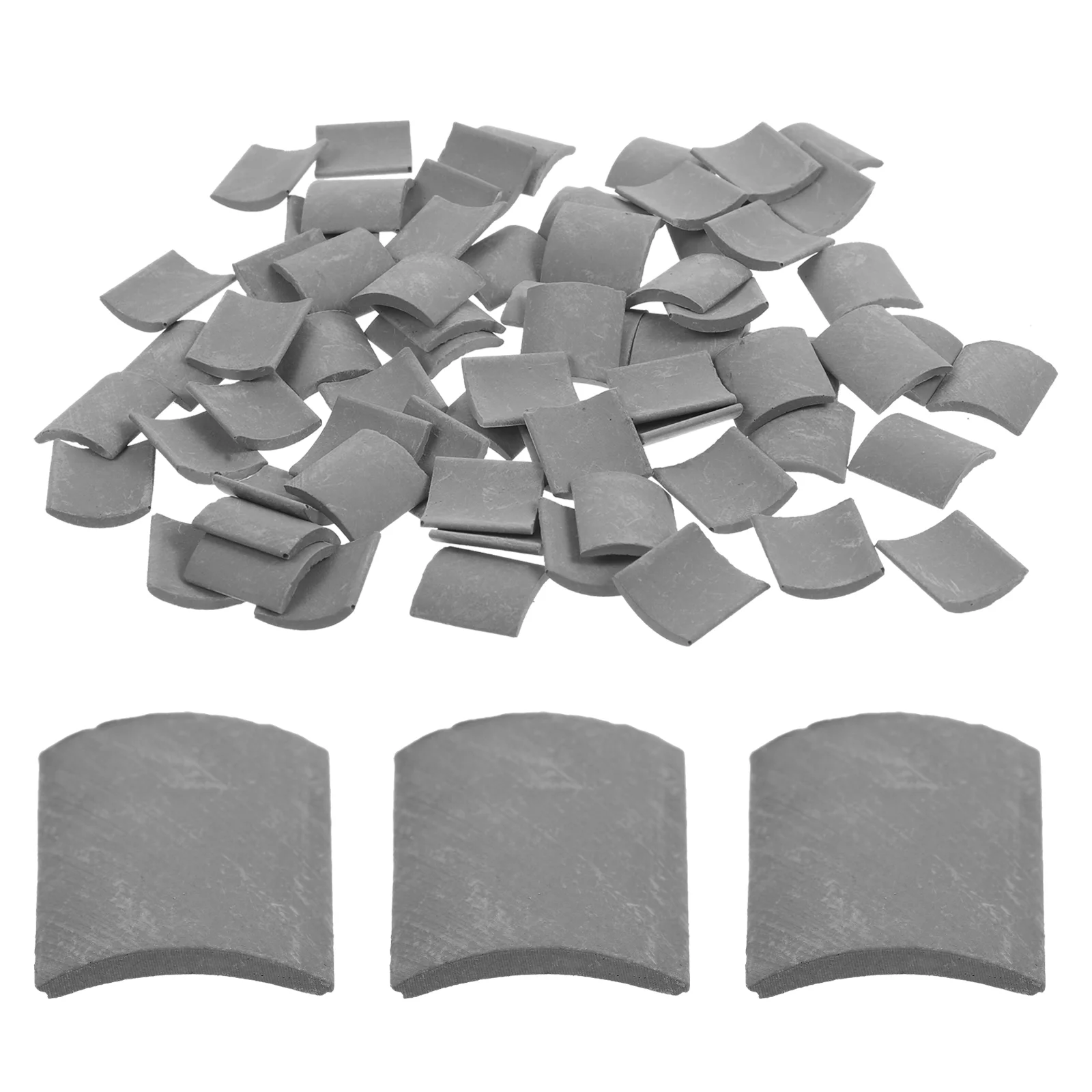 70 Pcs Sand Table Architectural Decoration Models Mini House Roof Tiles Decors Simulated Small Clay Lifelike Miniature