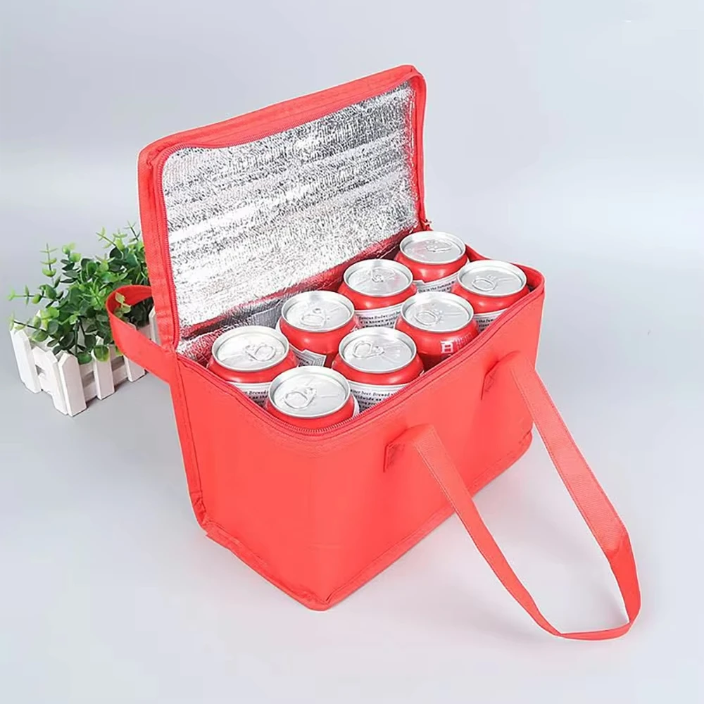 Folding Picnic Cooler Bag Thermal Bag Drink Carrier Insulated Bags Beer Delivery Bag Insulation Camping Picnic Ice Pack image 2