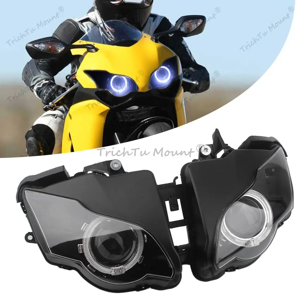 Motorcycle Assembled Headlight For Honda Cbr1000Rr 2008-2011 High Brightness Long Lifespan 12V White Angel Eye Red Devil Eyes