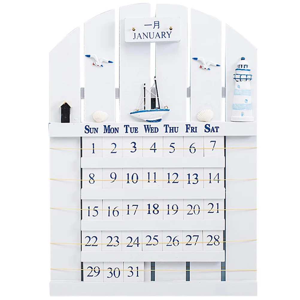 1 pezzo di calendario in legno decorazione elegante pratica casa ufficio studio camera da letto regalo per amici e famiglia calendario in legno