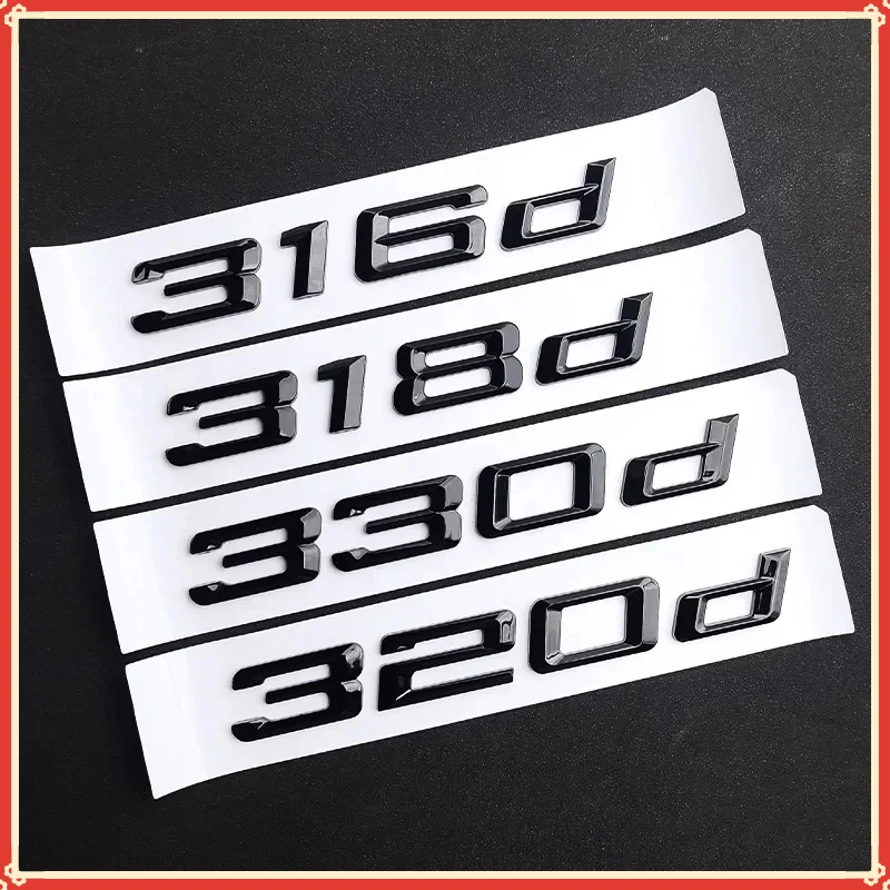 3D Glossy Black Car Rear Trunk Letters Stickers For BMW E46 E36 G20 E90 F30 E92 316d 318d 320d 325d 330d Emblem Logo Accessories