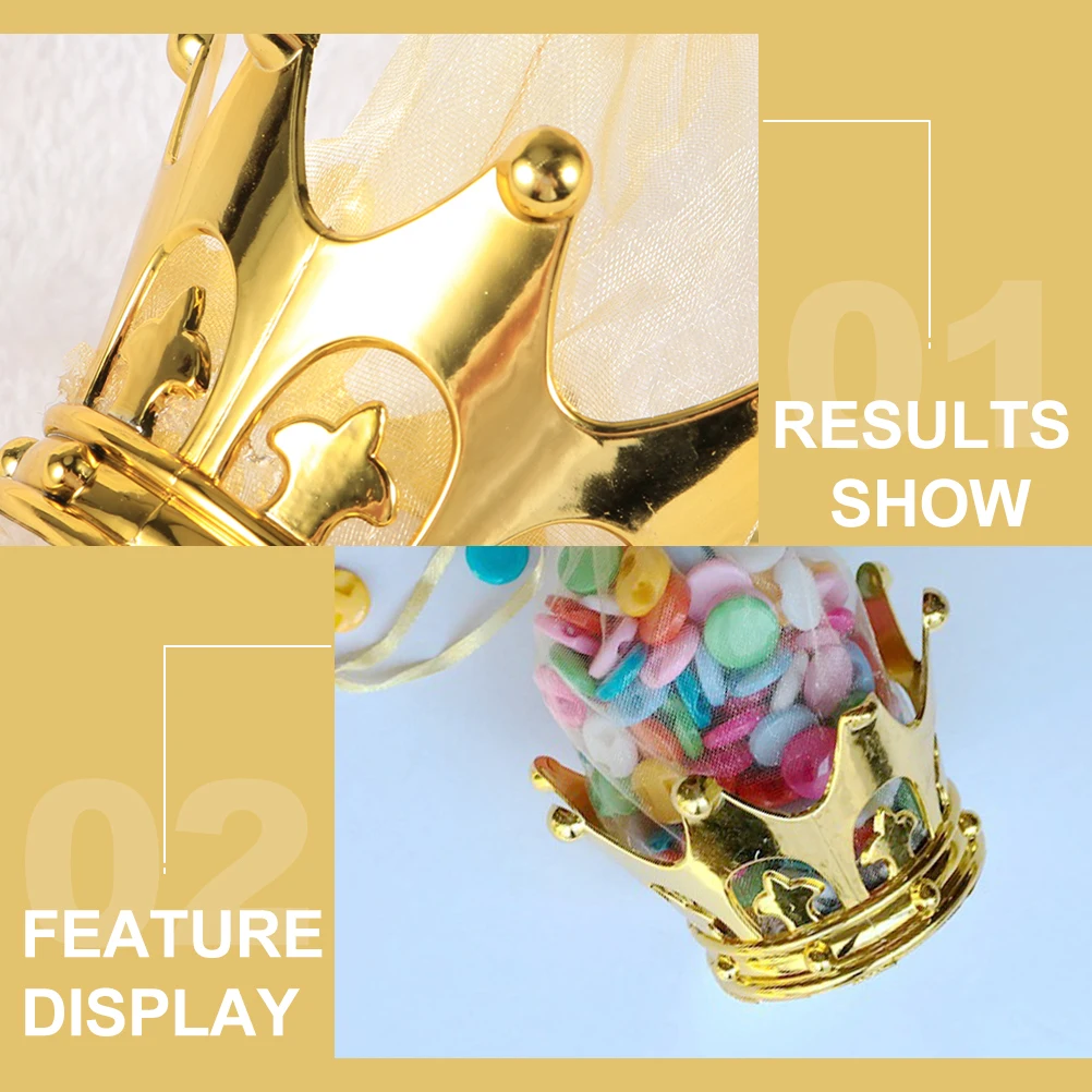 

24pcs Golden Candy Wedding Crown Favor Bags for Party Gifts Drawstring Bags Suitable for Candies Jewelry Packaging Promotions