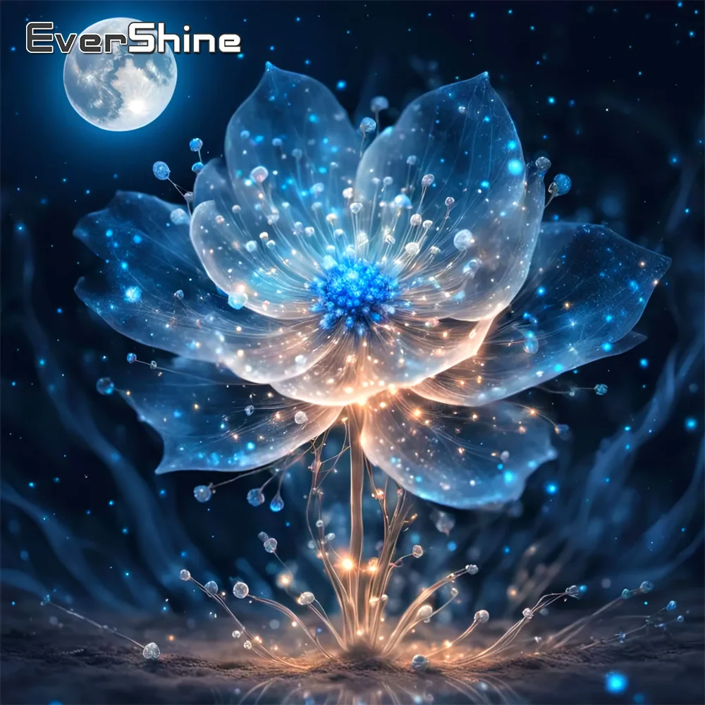 Evershine Blume Diamant Stickerei Mosaik Mond Landschaft Acryl Handwerk Liefert Malerei DIY Neue Ankunft Hause Dekoration