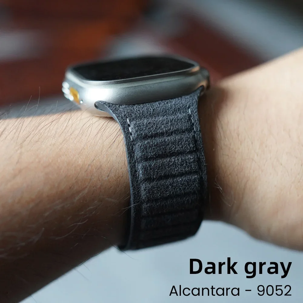 Stark magnetisches ALCANTARA-Armband für Apple Watch Ultra 3 2 Band 49mm 46mm 45mm 44mm Wildleder-Lederband für iWatch 12 11 10 9 SE