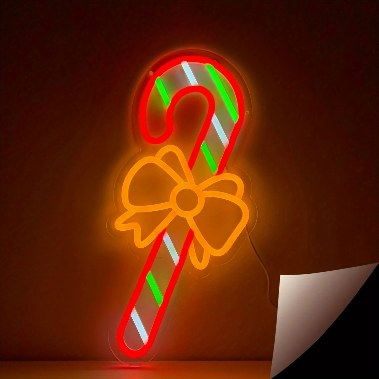 

Christmas Neon Sign Candy Cane Neon Light Wall Decor for Bedroom Fireplace Party Christmas Gift for Friend Family USB Powered