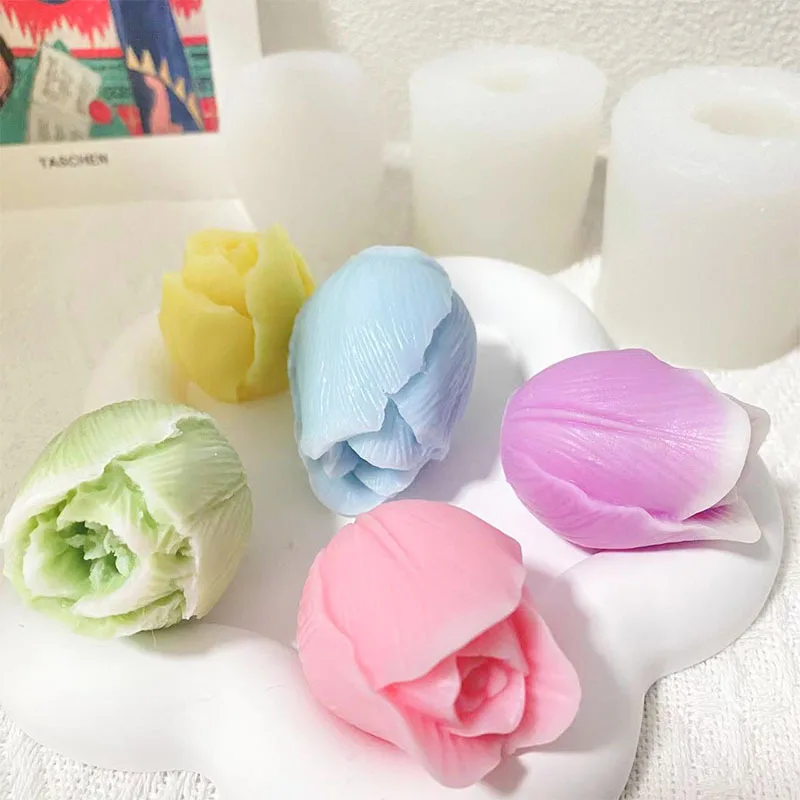 Tulpe Blume Silikonform 3D Rose Floral Duftkerze Seife Herstellung Form DIY Blumenform Valentinstag Geschenk handgemachte Geschenke