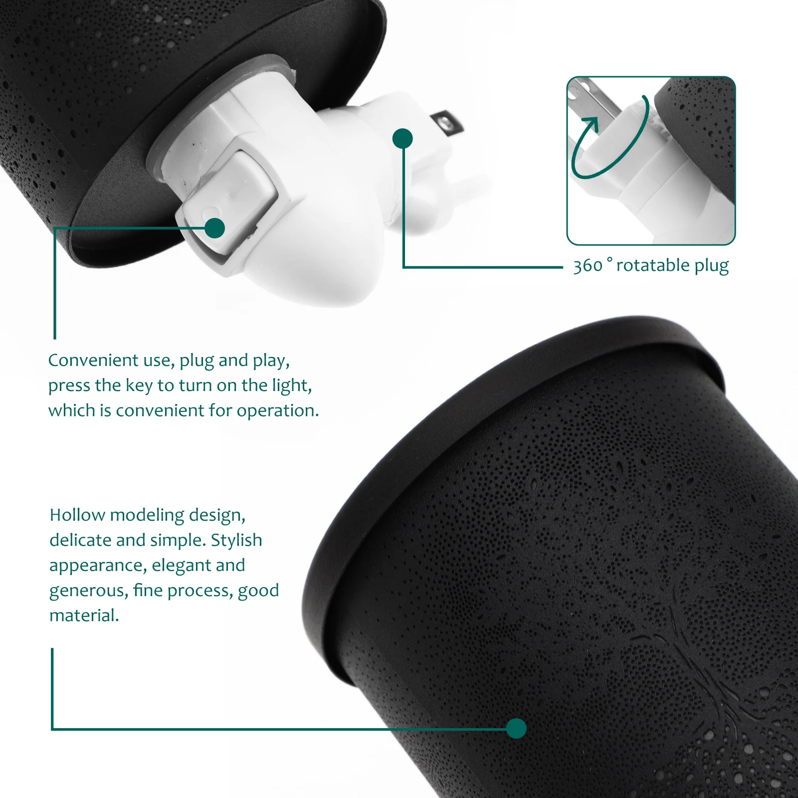 Plug In Wax Warmer Aroma Diffuser Night Light Heating Lamp Fragrance Melter Air Freshener Bedroom Decor Wall Light