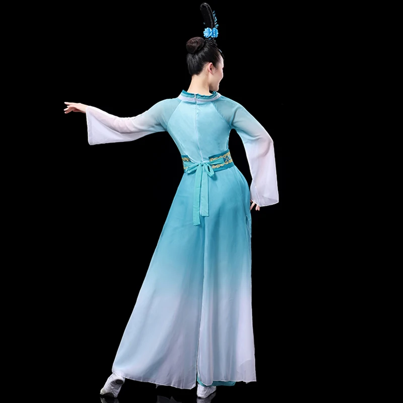 Traje de dança clássica para adultos, vestido Yangko, fato de dança fã, estilo chinês, roupas modernas, Piaoyi, novo, 2020