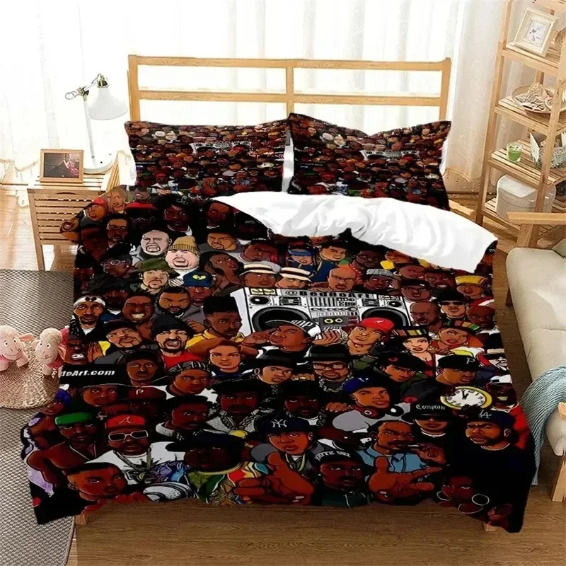 Hip Hop Rapper 3D NEW Duvet Cover Pillowcase Bedding Set Adult Boy Girl Bedroom Decoration Children Single Double Large