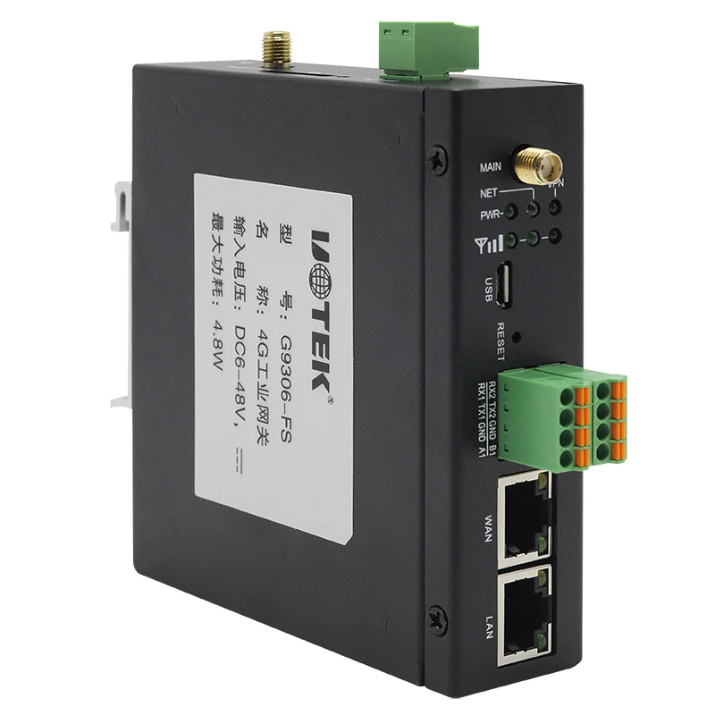Puerta de enlace industrial UOTEK de alta velocidad 4G con red celular inalámbrica compatible con múltiples protocolos VPN G9306-FS